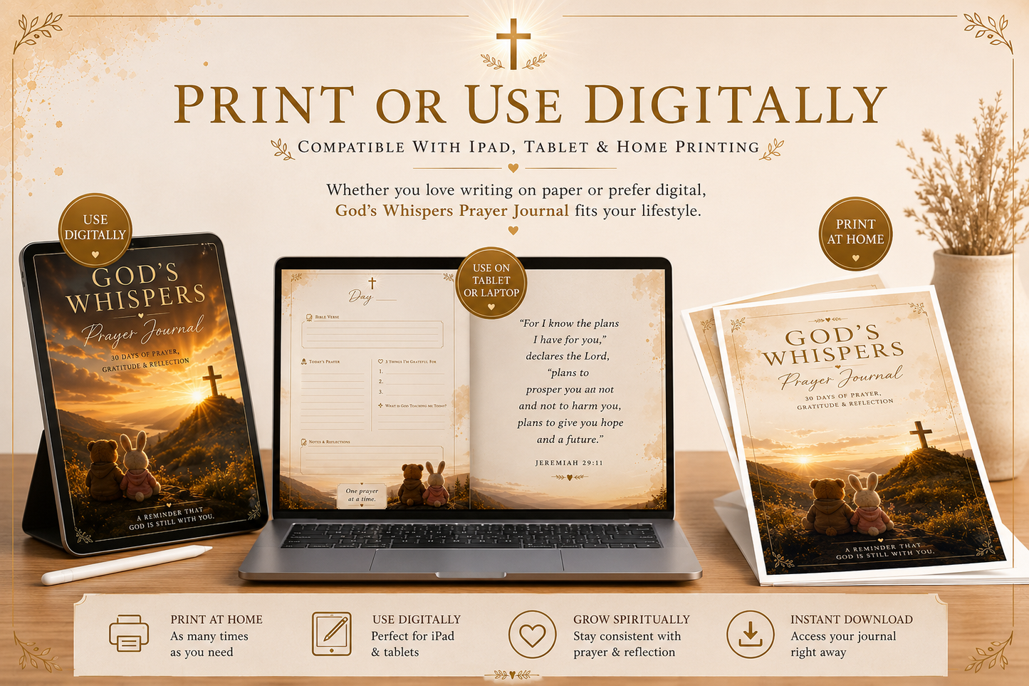 God's Whispers 30-Day Prayer Journal